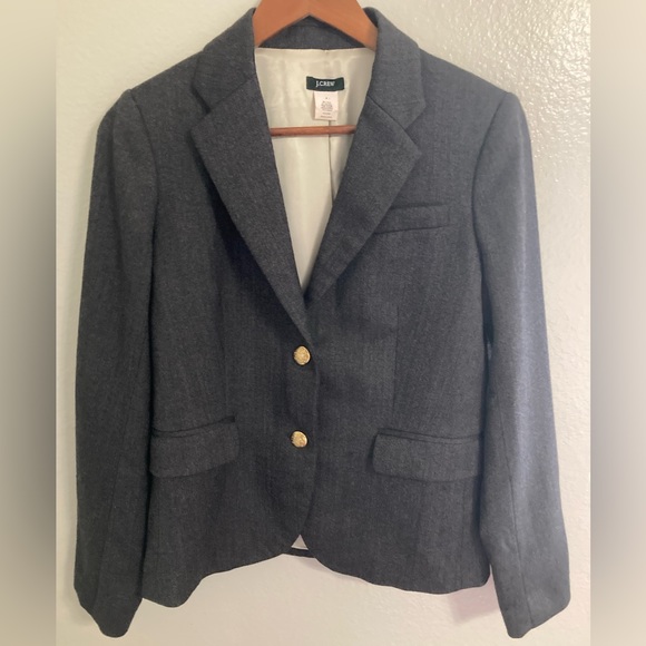 J. Crew Jackets & Blazers - J Crew/Wool Blend Schoolboy Blazer/Size 4/Dark Charcoal Gray-Black